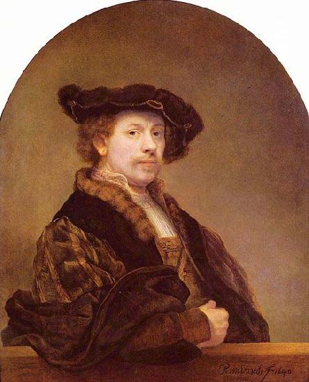 REMBRANDT Harmenszoon van Rijn wearing a costume in the style of over a century earlier. National Gallery China oil painting art